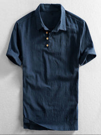 AzureBreeze Linen Polo