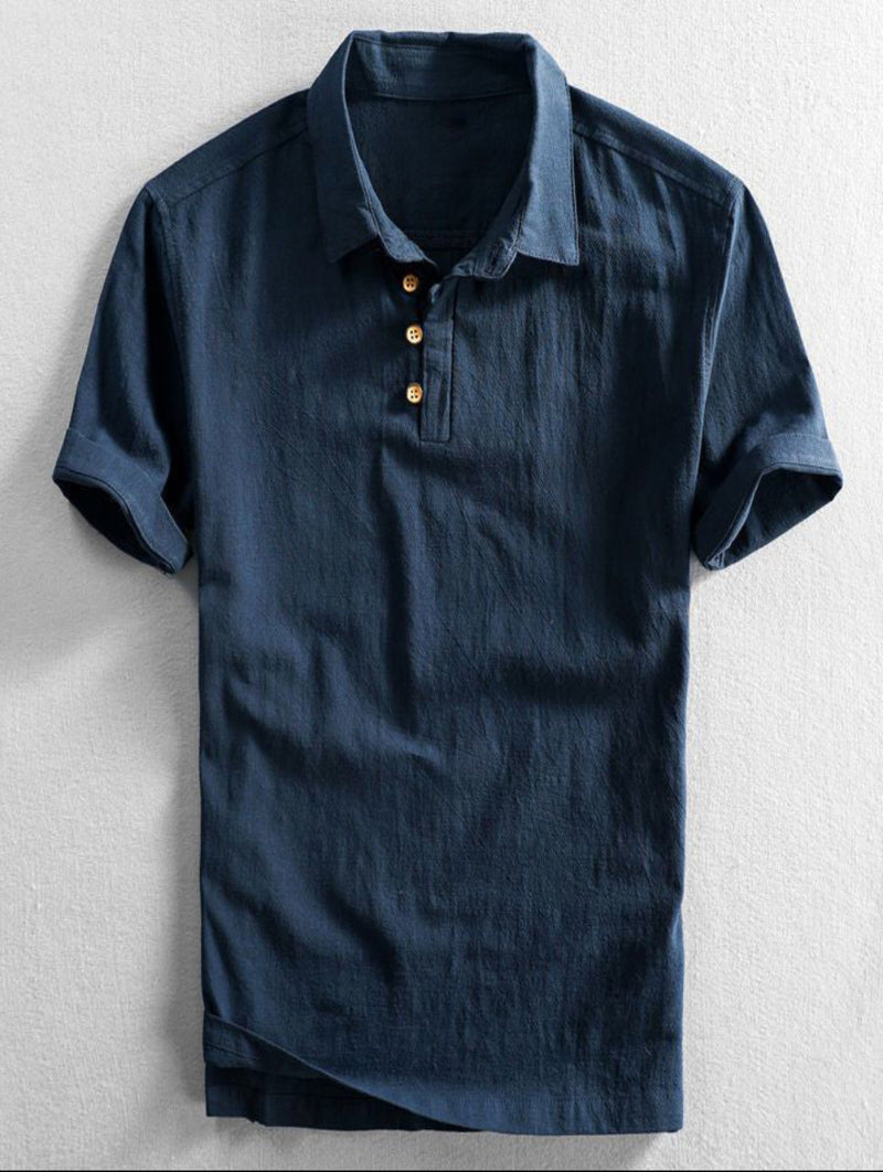 AzureBreeze Linen Polo