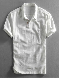 AzureBreeze Linen Polo