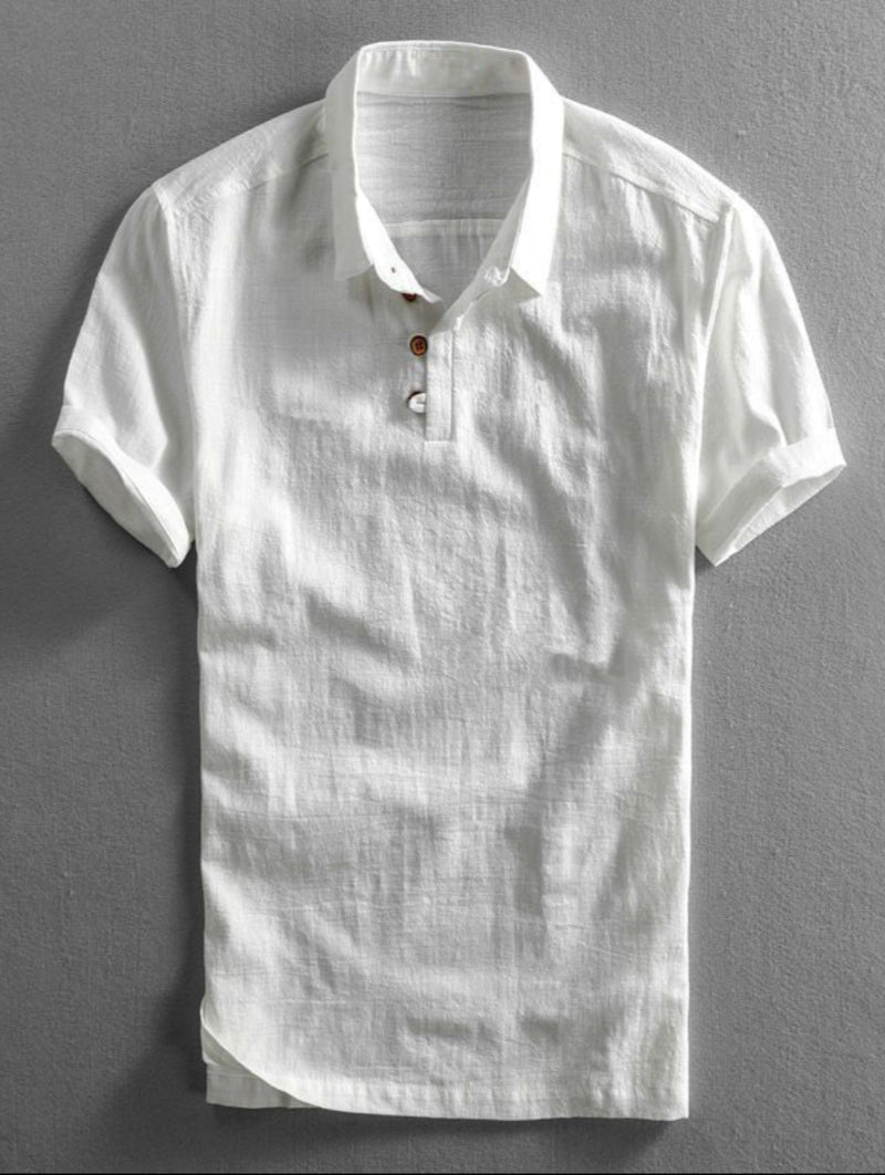 AzureBreeze Linen Polo