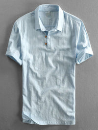 AzureBreeze Linen Polo