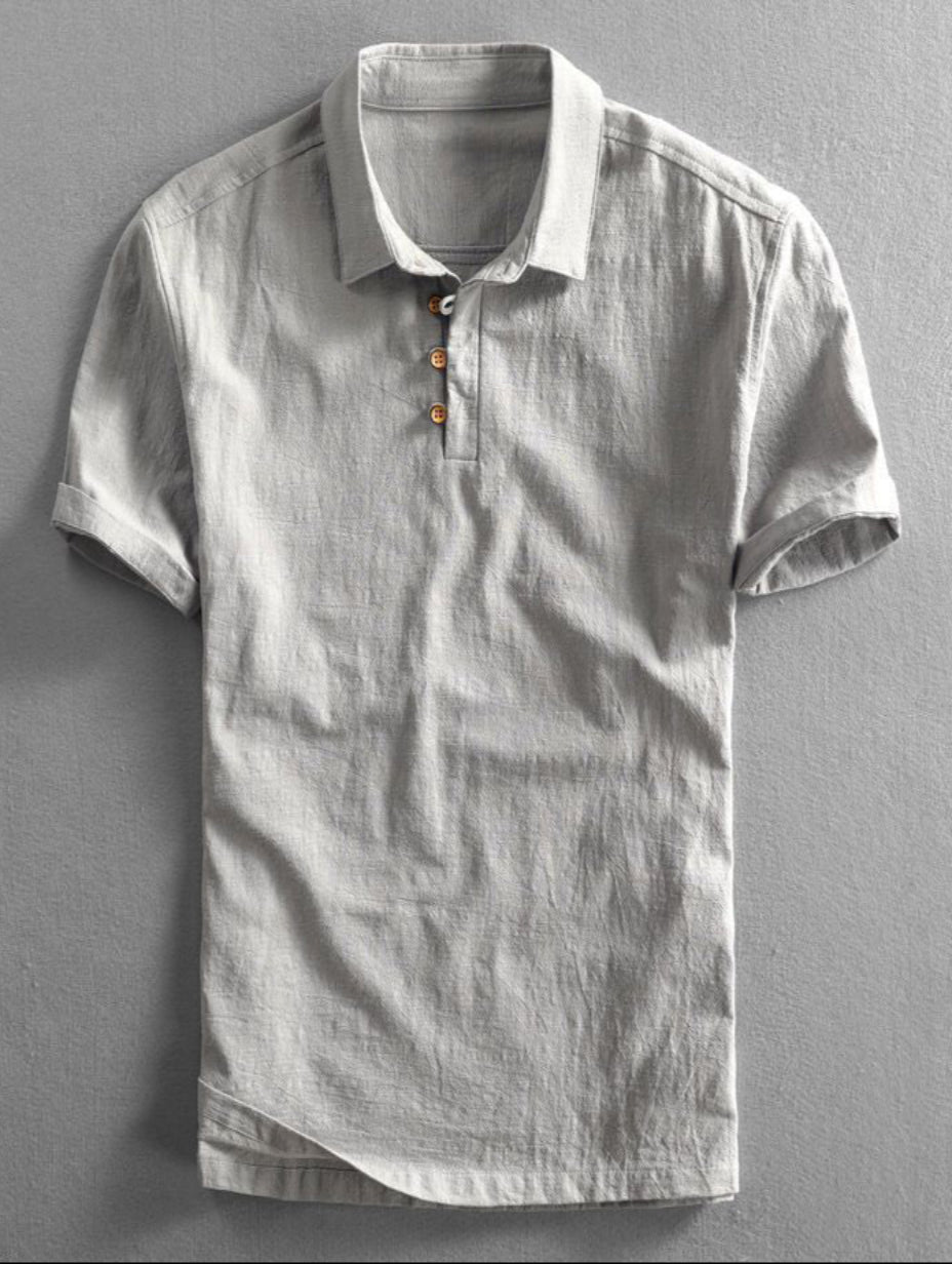 AzureBreeze Linen Polo