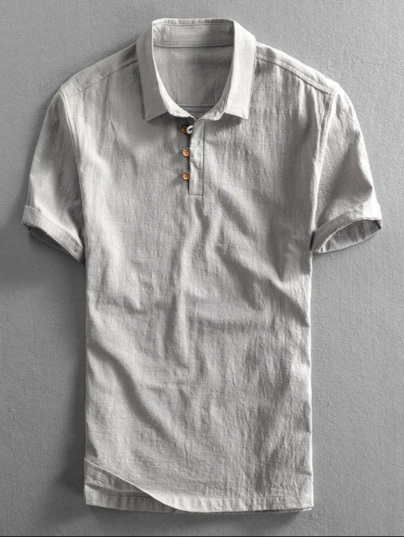 AzureBreeze Linen Polo