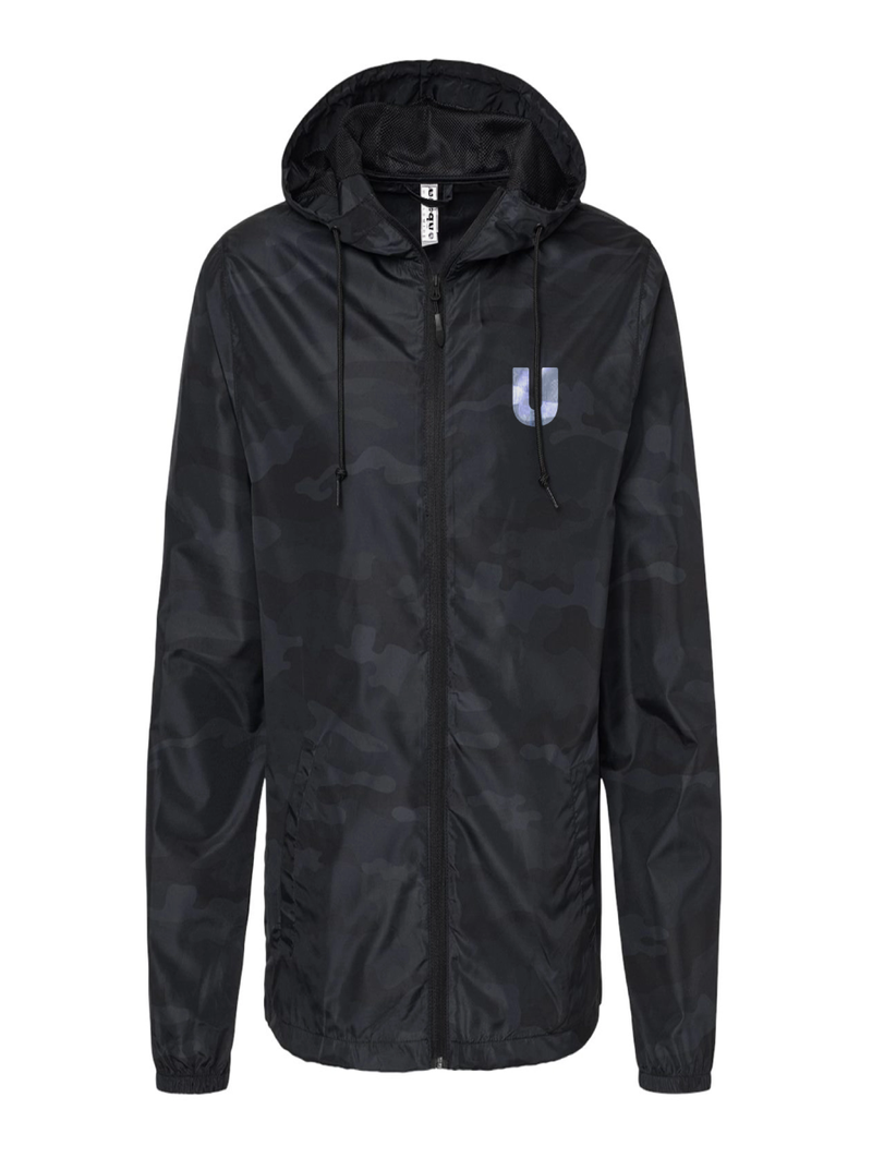 UNIQUE CAMO WATER RESISTANT WINDBREAKER - BLACK