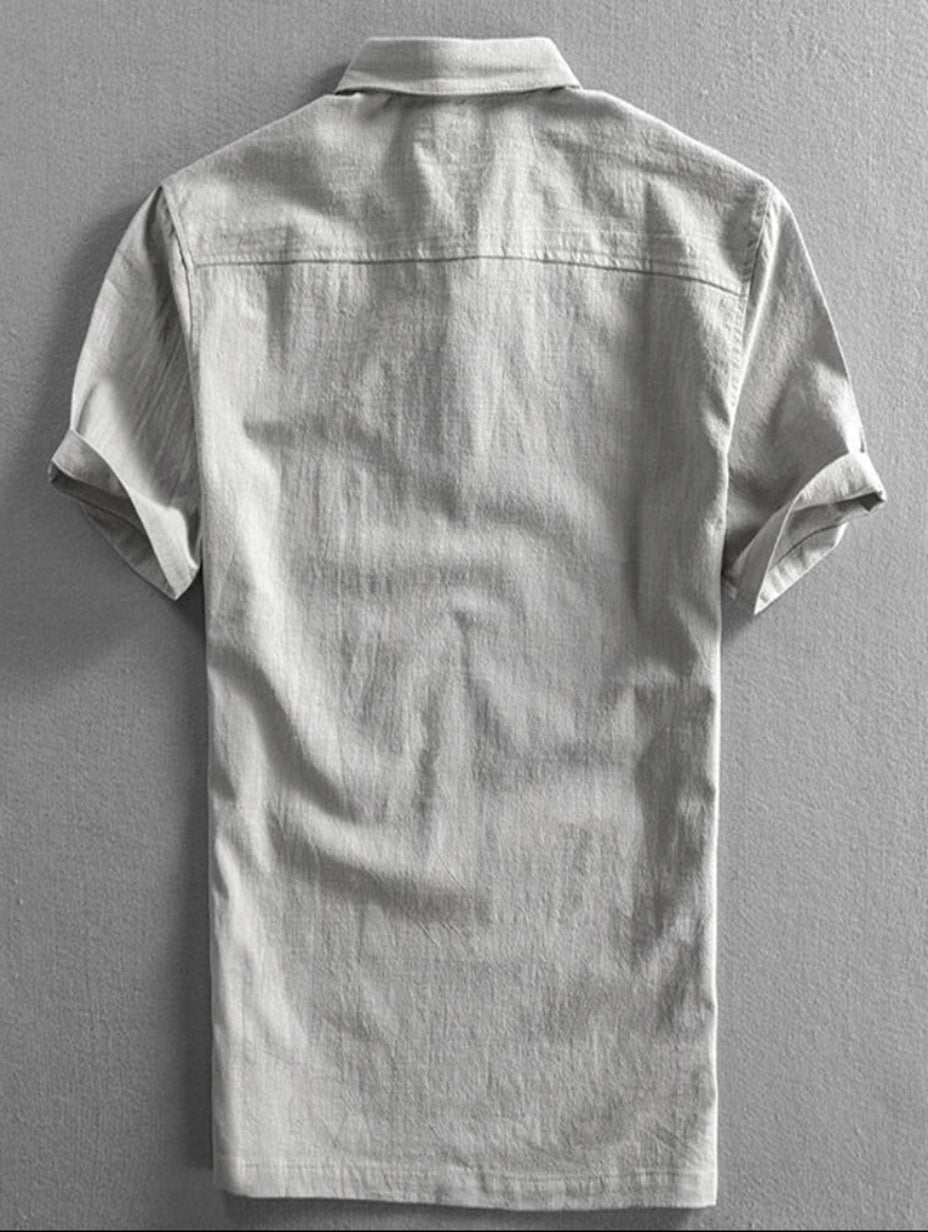 AzureBreeze Linen Polo