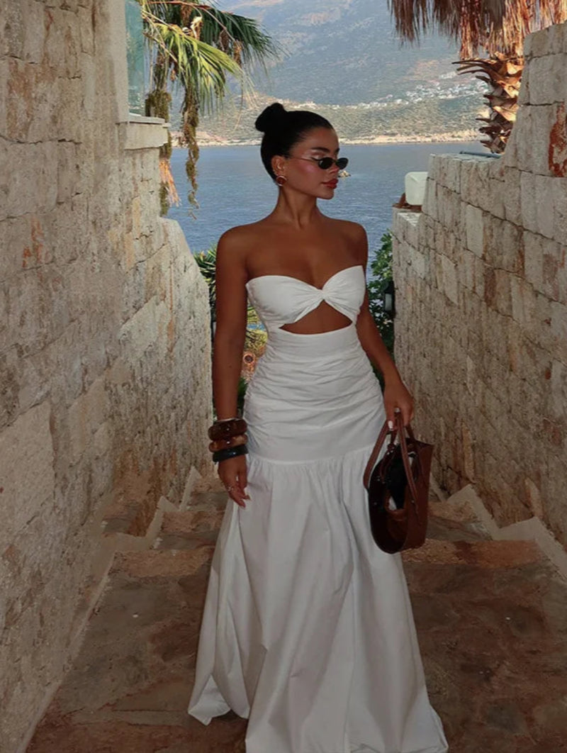 LUXEVERA™ Strapless Hollow Maxi Dress