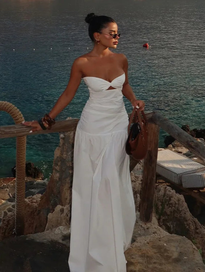 LUXEVERA™ Strapless Hollow Maxi Dress