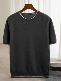 Men’s Wool Blend Short Sleeve T-Shirt - Casual O-Neck Shirt for Summer