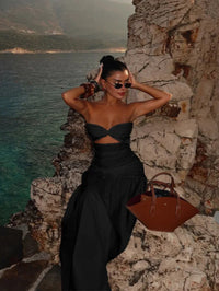 LUXEVERA™ Strapless Hollow Maxi Dress