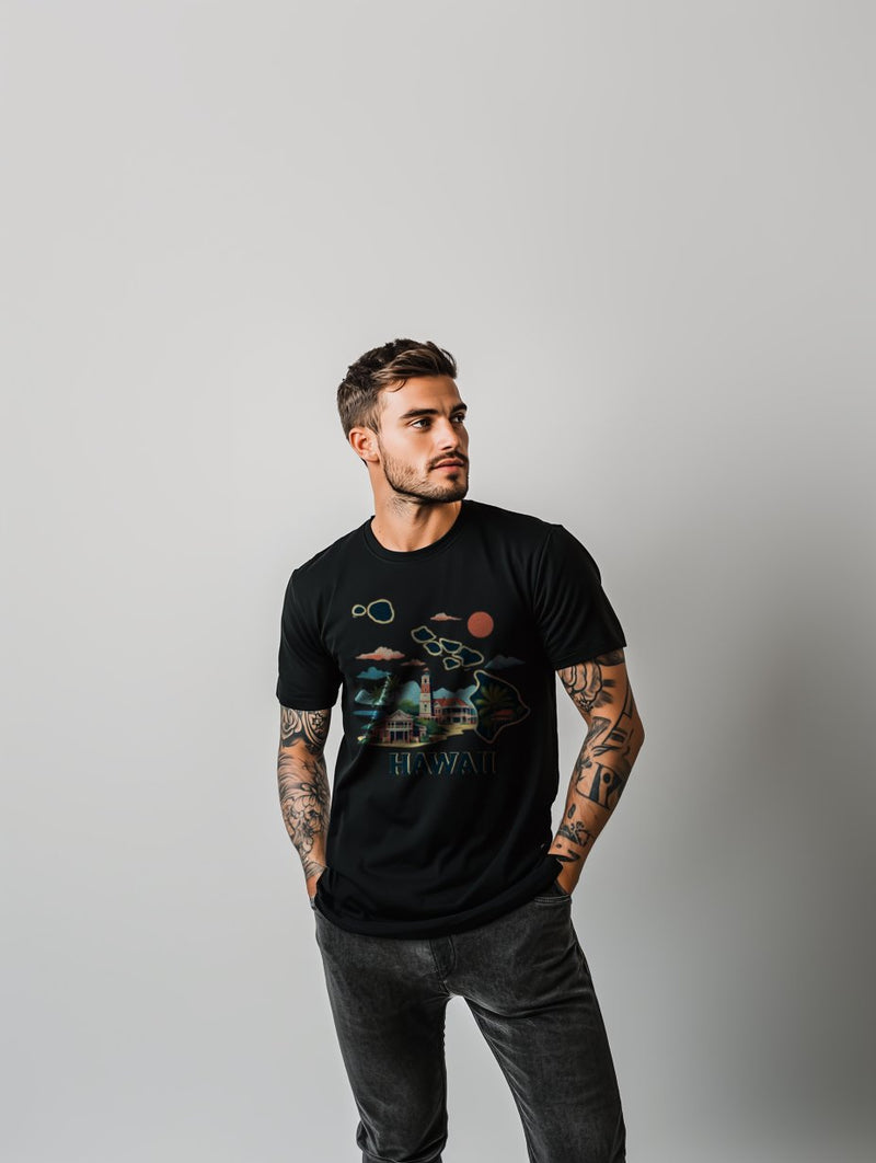 UNIQUE SUPIMA® COTTON "HAWAII STATE" T-SHIRT