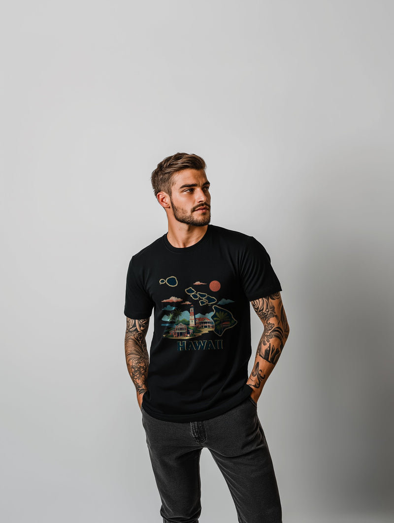 UNIQUE SUPIMA® COTTON "HAWAII STATE" T-SHIRT