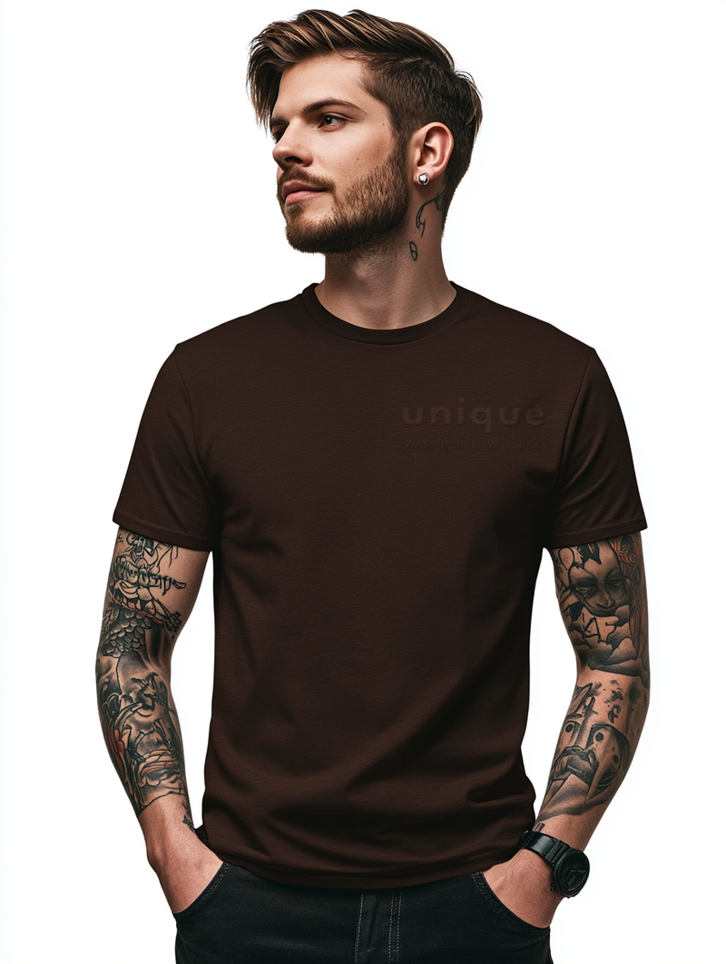 UNIQUE PREMIUM SUPIMA® COTTON T-SHIRT - BROWN