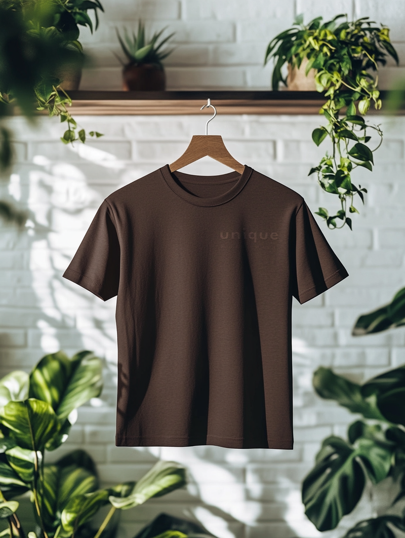 UNIQUE PREMIUM SUPIMA® COTTON T-SHIRT - BROWN