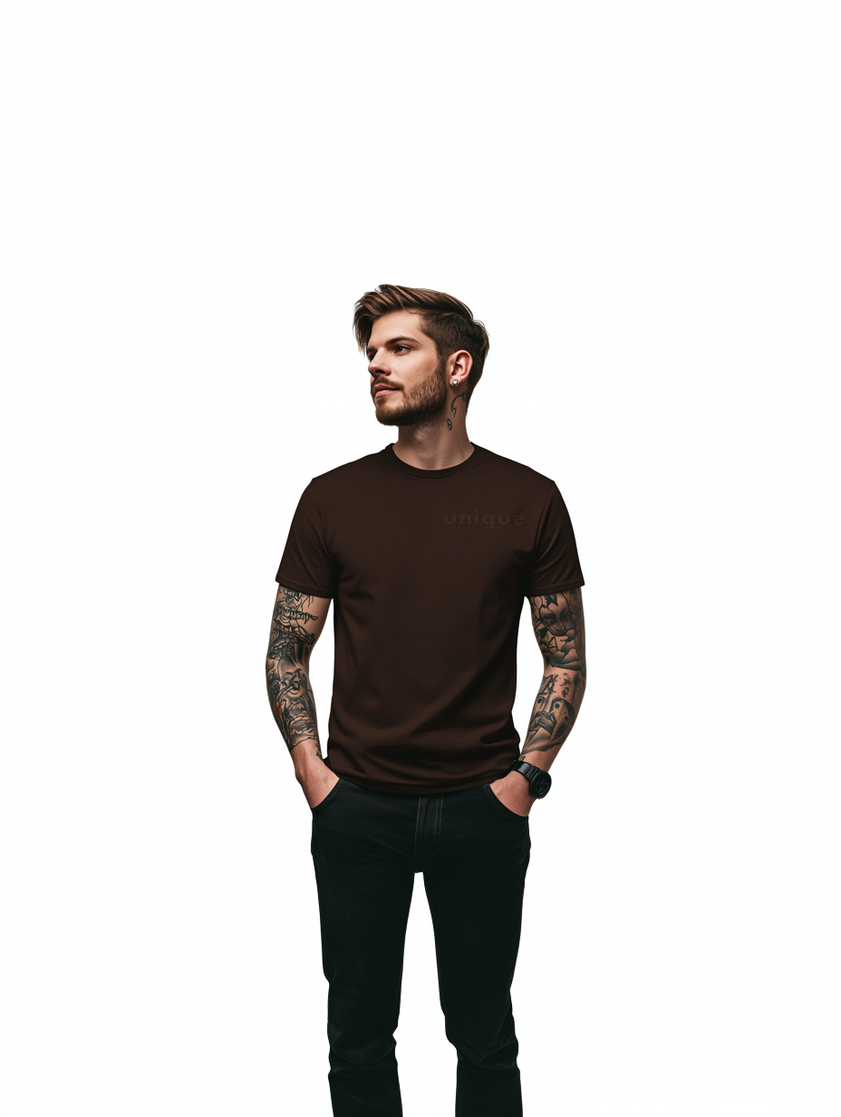 UNIQUE PREMIUM SUPIMA® COTTON T-SHIRT - BROWN