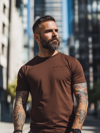 UNIQUE PREMIUM SUPIMA® COTTON T-SHIRT - BROWN