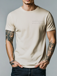 UNIQUE PREMIUM SUPIMA® COTTON T-SHIRT - LATTE