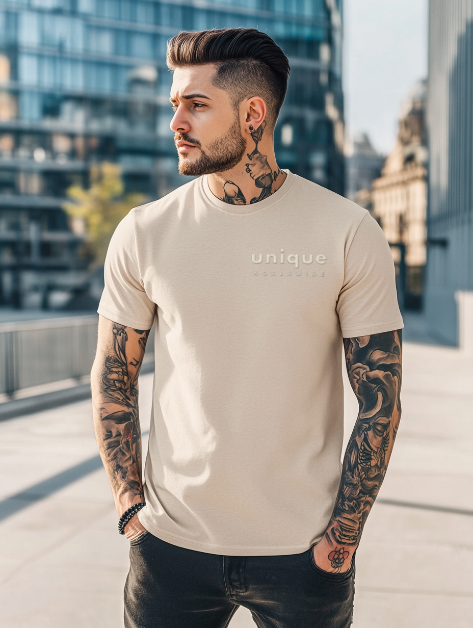 UNIQUE PREMIUM SUPIMA® COTTON T-SHIRT - LATTE