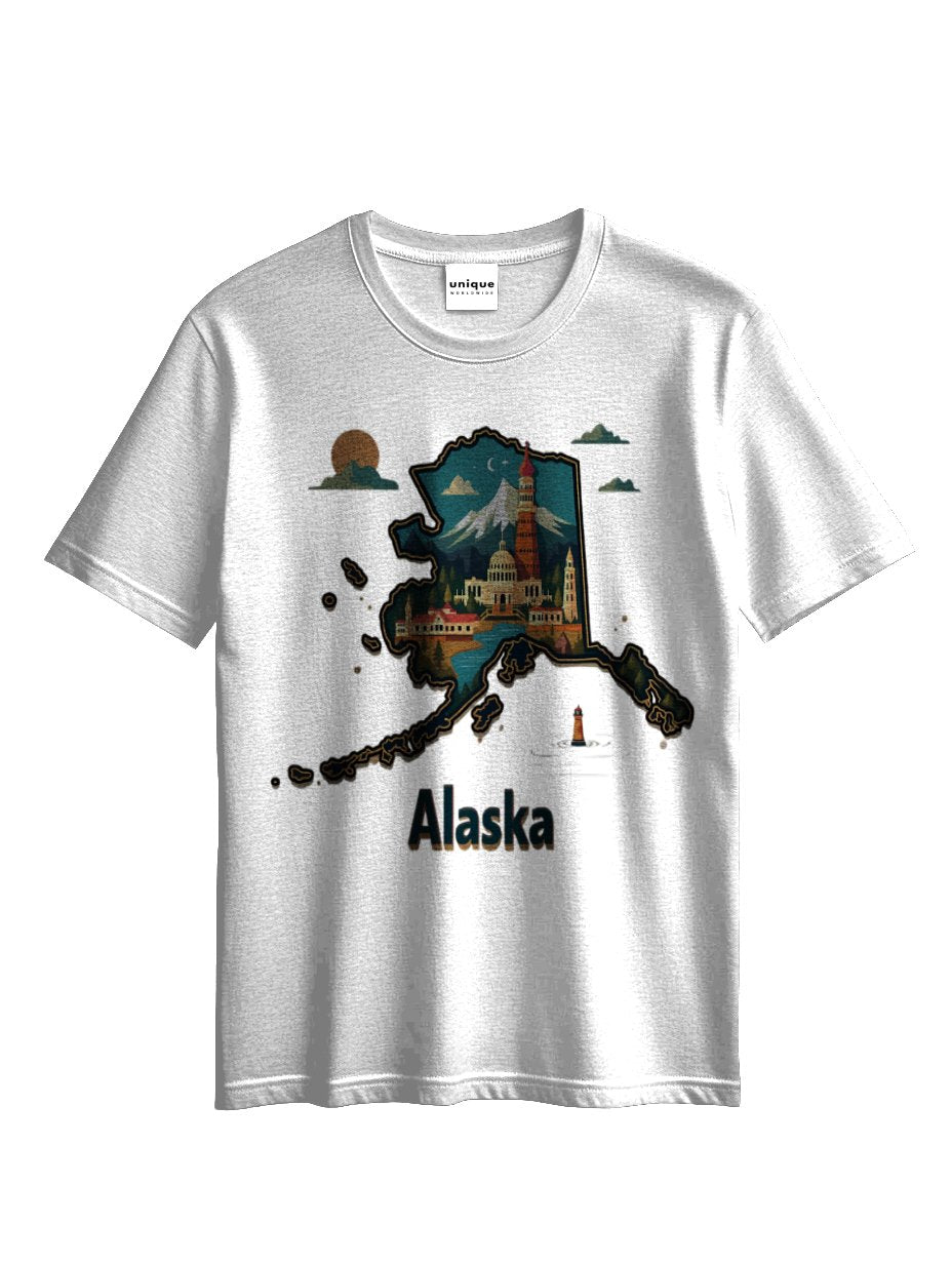 UNIQUE SUPIMA® COTTON "ALASKA STATE" T-SHIRT